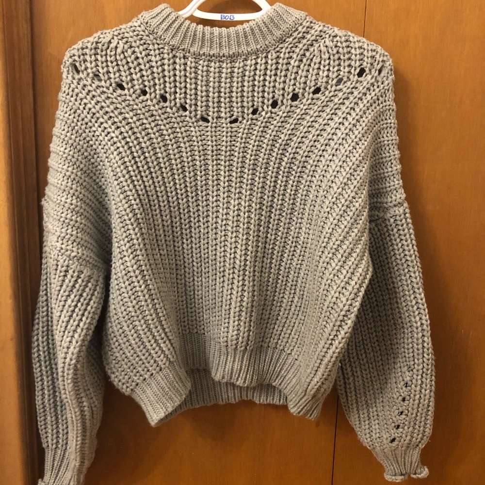 Gray knit sweater